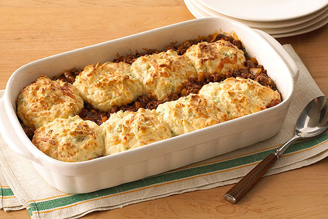 Biscuit-Topped Tomato-Beef Bake