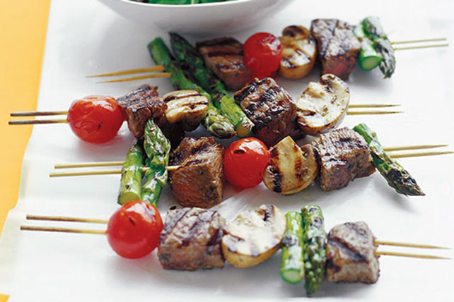 Sizzling Vegetable & Beef Kabob Recipe