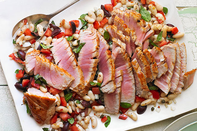 Seared Tuna with Italian White Bean Salad