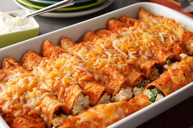 Creamy Chicken Red Enchiladas