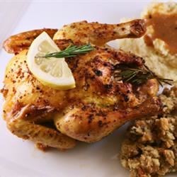 Cornish Game Hens with Garlic and Rosemary