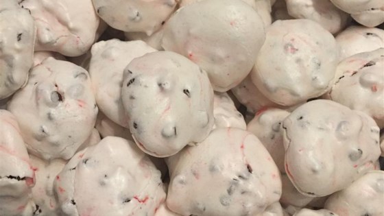 Chocolate Chip Candy Cane Meringue Cookies