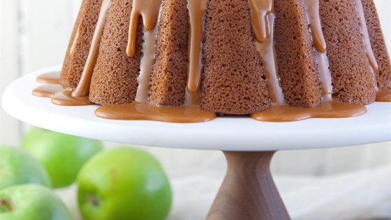 Apple Harvest Pound Cake with Caramel Glaze