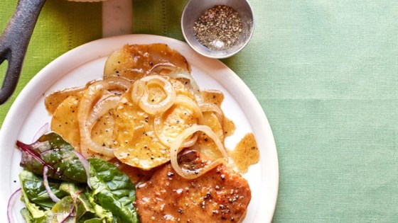 Skillet Pork Chops with Potatoes and Onion