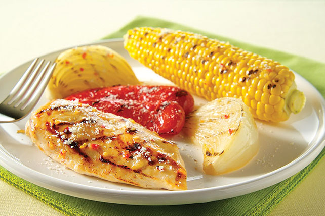 Grilled Chicken & Vegetables Parmesan