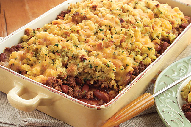 Chili-Beef Stuffing Bake