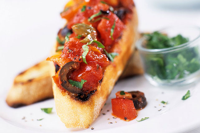 Roasted Tomato & Olive Bruschetta