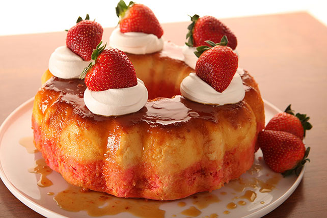 Strawberry Flan Cake