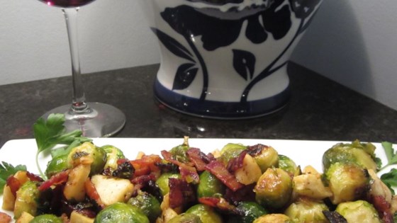 Roasted Apples and Brussels Sprouts