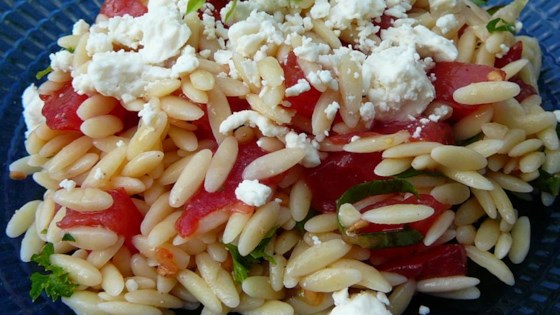 Orzo and Tomato Salad with Feta Cheese