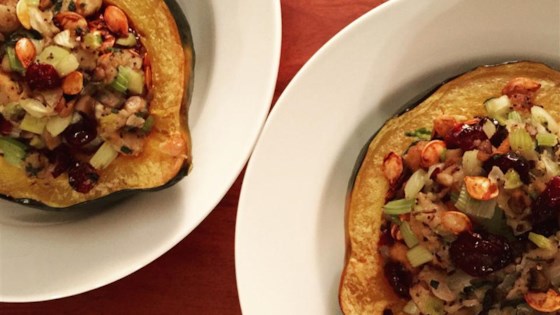 Wild Rice Stuffed Acorn Squash 