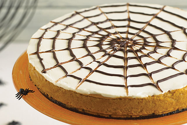 Spider Web Pumpkin Cheesecake