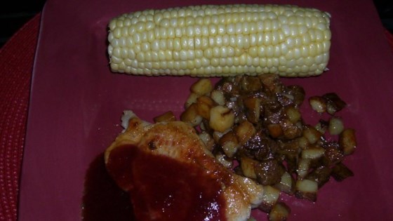 New York Steaks with a Vanilla and Cherry Sauce
