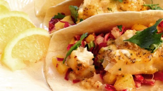 Easy Fish Tacos with Mango-Pineapple Slaw