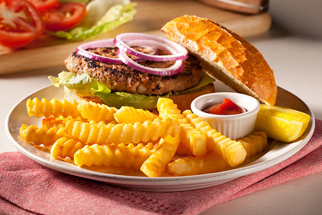 Easy Turkey Burgers & Crispy Fries