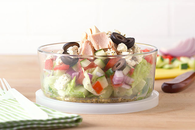 Tuna-Topped Chopped Salad-to-Go