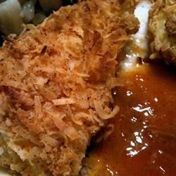 Coconut Tilapia with Apricot Dipping Sauce