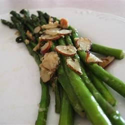 Asparagus with Sliced Almonds and Parmesan Cheese