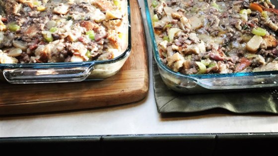 Apple, Sausage, Bacon, and Mushroom Stuffing