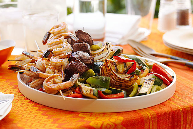 Skewered Surf & Turf with Grilled Vegetables